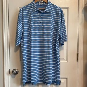 Peter Millar Sky Blue and White Polo Shirt